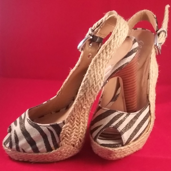 Gomax Shoes - GOMAX Lacy 48 Espadriles Heel B & W "Size 6.5"